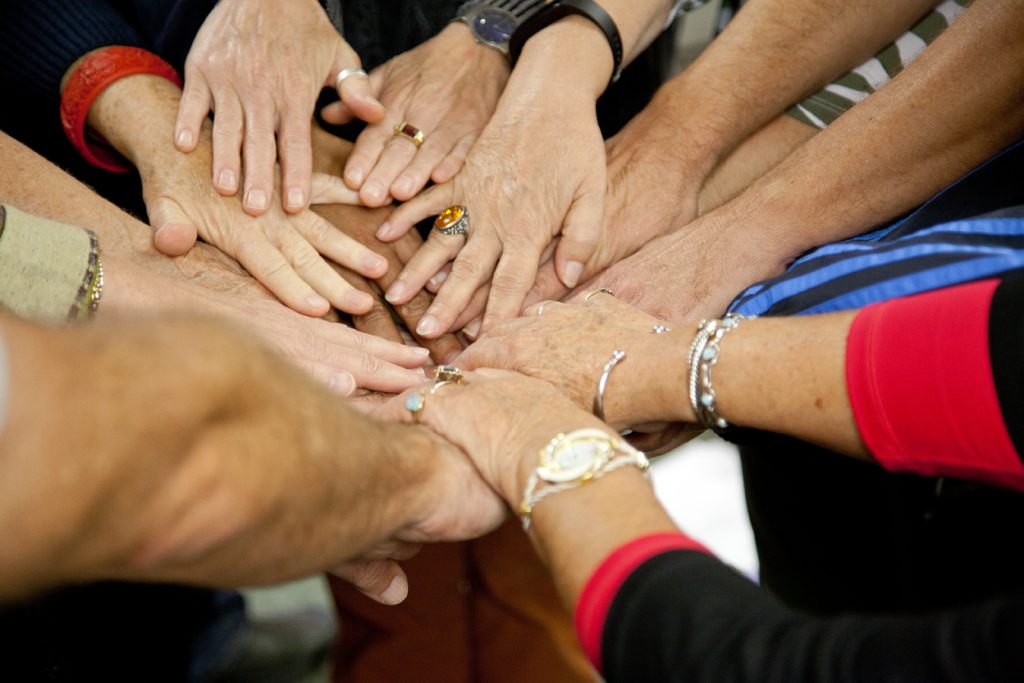 hands in a circle